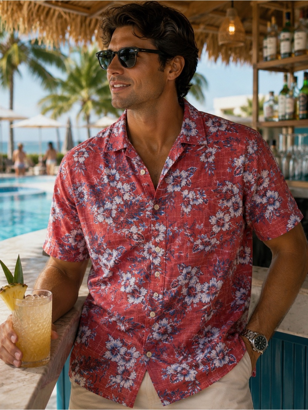 Izod Hawaiian Button Down Shirt